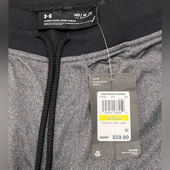 Under Armour Men's Sport-style Tricot Joggers-Gray-Size Medium Tall - Picture 7 of 12